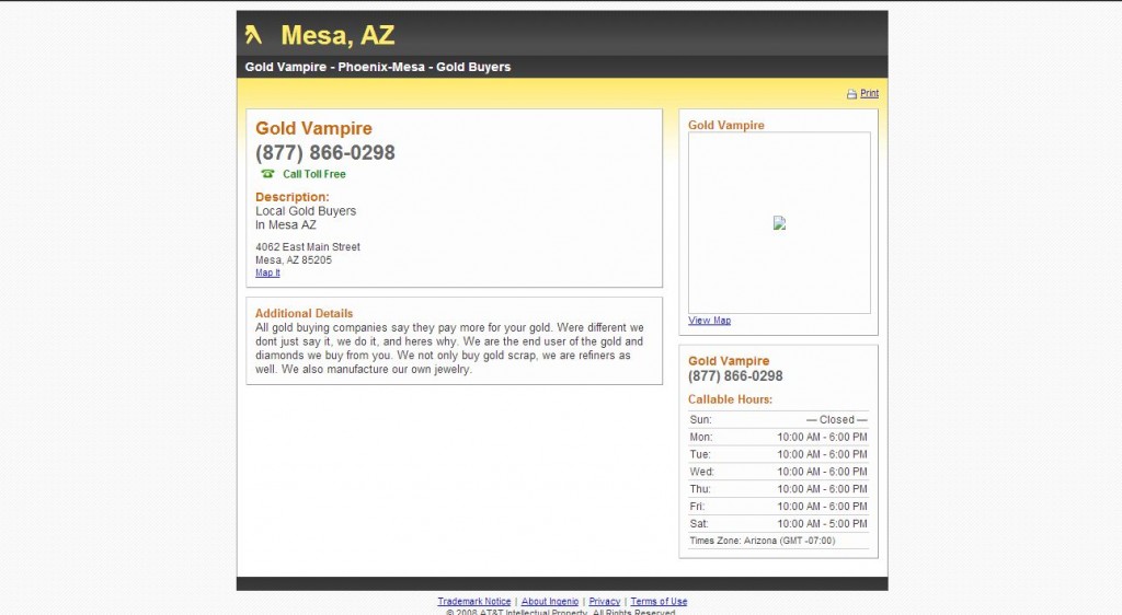 Gold Vampire Mesa, AZ